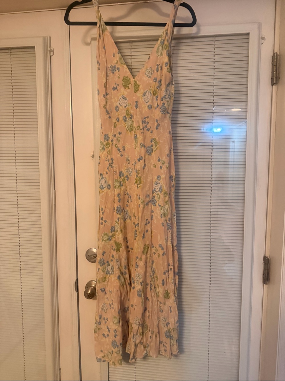 Zara Floral V-Neck Maxi Dress in Light Pink